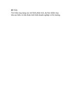 ĐỀ TÀI: Tìm hiểu ứng dụng các mô hình phân tích, dự báo nhằm mục tiêu am hiểu và tiên đoán tình hình doanh nghiệp và thị trường