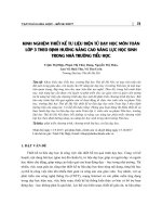 Kinh nghiệm thiết kế tư liệu điện tử dạy học môn Toán lớp 3 theo định hướng nâng cao năng lực học sinh trong nhà trường tiểu học