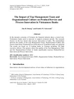 The impact of top management team and organizational culture on product/service and process innovation in Vietnamese banks
