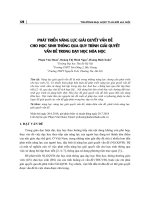 Phát triển năng lực giải quyết vấn đề cho học sinh thông qua quy trình giải quyết vấn đề trong dạy học hóa học