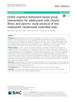 Online cognitive-behavioral based group interventions for adolescents with chronic illness and parents: Study protocol of two multicenter randomized controlled trials