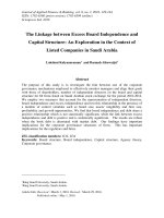 The linkage between excess board independence and capital structure: An exploration in the context of listed companies in Saudi Arabia
