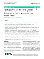 Food security is not the only solution to prevent under-nutrition among 6–59 months old children in Western Amhara region, Ethiopia