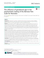 The influence of gestational age in the psychometric testing of the Bernese Pain Scale for Neonates