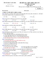 Đề kiểm tra chất lượng học kì 1 môn Vật lí lớp 9 năm học 2019-2020 (Mã đề 211)