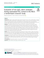 Evaluation of two SpO2 alarm strategies during automated FiO2 control in the NICU: A randomized crossover study