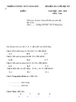 Đề kiểm tra cuối học kỳ 1 môn Toán lớp 1 năm học 2019-2020