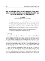 Một số biện pháp nâng cao hiệu quả quản lí, ứng dụng công nghệ thông tin trong dạy học ở trường tiểu học Minh Tân, huyện Yên Lạc, tỉnh Vĩnh Phúc