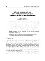 Giải pháp nâng cao hiệu quả công tác truyền thông tuyển sinh của trường Đại học thủ đô Hà Nội hiện nay