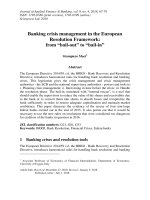 Banking crisis management in the European resolution framework: From “bail-out” to “bail-in”