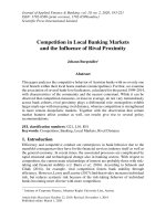 Competition in local banking markets and the influence of rival proximity