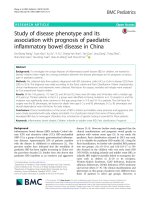 Study of disease phenotype and its association with prognosis of paediatric inflammatory bowel disease in China