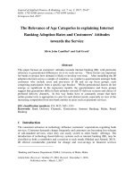 The relevance of age categories in explaining internet banking adoption rates and customers'' attitudes towards the service