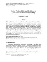 On the predictability and resilience of gold prices’ returns and volatility