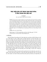 Thực hiện dân chủ trong sinh hoạt Đảng ở tỉnh Thanh Hóa hiện nay