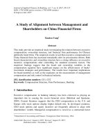 A study of alignment between management and shareholders on China financial firms