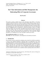 Fair value information and risk management: The moderating effect of corporate governance
