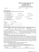 Đề kiểm tra chất lượng học kì 1 Tiếng Anh lớp 6 năm học 2019-2020 (Mã đề TĐ-8602)