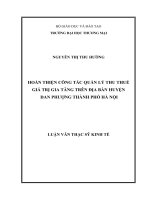 luận văn thạc sĩ hoàn thiện công tác quản lý thu thuế giá trị gia tăng trên địa bàn huyện đan phượng, thành phố hà nội 