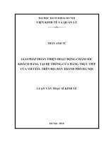 luận văn thạc sĩ giải pháp hoàn thiện hoạt động chăm sóc khách hàng tại hệ thống cửa hàng trực tiếp của viettel trên địa bàn thành phố hà nội 