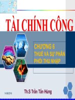 Bài giảng Tài chính công: Chương 6 - Th.S Trần Tấn Hùng