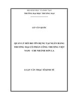 luận văn thạc sĩ quản lý rủi ro tín dụng tại ngân hàng thương mại cổ phần công thương việt nam – chi nhánh sơn la 