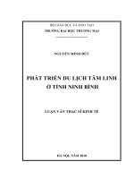 luận văn thạc sĩ phát triển du lịch tâm linh ở tỉnh ninh bình
