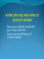 Bài giảng Hướng dẫn thực hiện Thông tư 30/2014/TT-BGD&ĐT