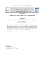 Chính sách pháp luật thi hành án hình sự đối với pháp nhân thương mại phạm tội