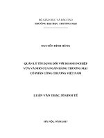 luận văn thạc sĩ quản lý tín dụng đối với doanh nghiệp vừa và nhỏ của ngân hàng thương mại cổ phần công thương việt nam 
