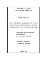 luận văn thạc sĩ phát triển cho vay khách hàng cá nhân tại ngân hàng thương mại cổ phần kỹ thương việt nam – chi nhánh sơn tây 