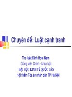 Bài giảng Luật cạnh tranh - ThS. Đinh Hoài Nam