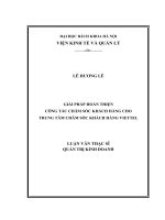 luận văn thạc sĩ giải pháp hoàn thiện công tác chăm sóc khách hàng cho trung tâm chăm sóc khách hàng viettel (1) 