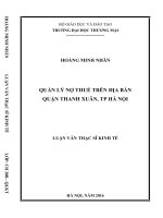 luận văn thạc sĩ quản lý nợ thuế trên địa bàn quận thanh xuân 