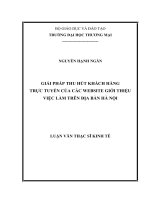 luận văn thạc sĩ giải pháp thu hút khách hàng trực tuyến của các website giới thiệu việc làm trên địa bàn hà nội 