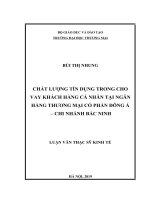 luận văn thạc sĩ điđịnh hướng và một số giải pháp nâng cao chất lượng cho vay KHCN tại ngân hàng TMCP đông á – chi nhánh bắc ninh”  