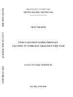 luận văn thạc sĩ nâng cao chất lượng nhân lực tại công ty TNHH may gracesun việt nam 