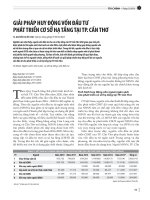 Giải pháp huy động vốn đầu tư phát triển cơ sở hạ tầng tại Tp. Cần Thơ