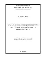luận văn thạc sĩ quản lý kinh doanh du lịch theo hướng bền vững tại quần thể di tích và danh thắng yên tử 