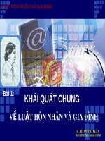 Bài giảng Khái quát chung về luật hôn nhân và gia đình - TS. Bùi Quang Xuân