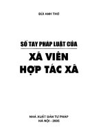 Ebook Sổ tay pháp luật của xã viên hợp tác xã: Phần 1