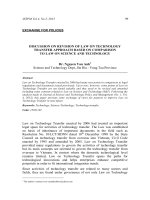 Discussion on revision of law on technology transfer approach based on comparison to law on science and technology