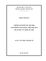 luận văn thạc sĩ chính sách đền bù, hỗ trợ giải phóng mặt bằng trên địa bàn quận bắc từ liêm, hà nội 