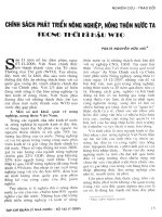 Chính sách phát triển nông nghiệp, nông thôn nước ta trong thời kỳ hậu WTO - PGS.TS. Nguyễn Hữu Hải