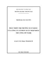 luận văn thạc sĩ phát triển thị trường xuất khẩu của công ty cổ phần xuất nhập khẩu thủ công mỹ nghệ 