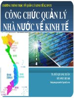 Bài giảng Công chức quản lý nhà nước về kinh tế - TS. Bùi Quang Xuân