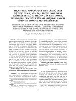 Thực trạng áp dụng quy định của bộ luật tố tụng dân sự năm 2015 trong hoạt động kiểm sát xét xử sơ thẩm vụ án kinh doanh, thương mại của viện kiểm sát nhân dân hai cấp tỉnh Vĩnh Long và một