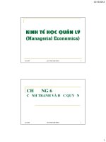 Bài giảng Kinh tế học quản lý: Chương 6 - TS. Phan Thế Công (2013)
