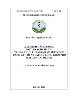 Xác định hàm lượng một số acid sialic trong thực phẩm bảo vệ sức khỏe bằng kỹ thuật sắc ký lỏng khối phổ hai lần (LCMSMS)