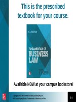 Lecture Fundamentals of business law (7/e): Chapter 9 - M.L Barron
